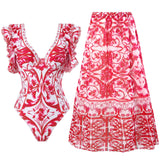 Uniwim New Arrival Push Up Women Bikini Set Floral Printed Ruffle Bikinis Strappy Bandage Swimwear Brazilian Biquini Bathing Suit