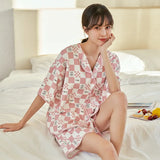 Uniwim Spring Cardigan Lapels Nightwear Girls Young Women's Pajama Sets Pyjamas Loose Sleepwear Female Loungewear Pijama Mujer Homewear