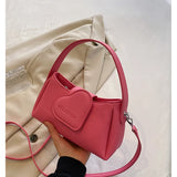 Uniwim Casual Lychee Leather Love Design Women's Handbag Fashion High Quality All-match Summer Crossbody Bag Simple Solid Shoulder Bags