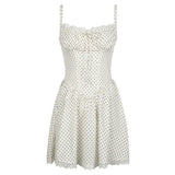 Uniwim French Style Polka Dots Frill Short Dress Women's Elegant Sleeveless Corset Dresses Summer Cute Birthday Dress Ladies