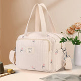 Uniwim New Newborn Mummy Bag Kids Cute Embroidery Bear Tulip Crossbody Handbag Mommy Bag for Going Out