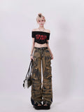 Uniwim Women's Y2k Baggy Cargo Jeans Harajuku Denim Trousers Aesthetic Punk Jean Pants Vintage Japanese 2000s Style Trashy Clothes 2024