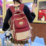 Uniwim Large Female Cute College Backpack Girl Travel Book Backpack Multi-pocket Ladies Leisure Bag Women Laptop Men School Nylon Bags