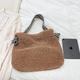 Uniwim Ladies Fashion Summer Straw Crossbody Bag Women Beach Holiday Shopping Woven Shoulder Handbag Messenger Purses for Women Bags