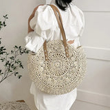 Uniwim Theo Shoreline Round Straw Tote Bag