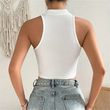 Uniwim Cute Camis Sexy White Crop Tops China Style Coil Buckle Sleeveless Summer 2024 Tank Top Women Short Slim Fairy Girls Y2k Clothes