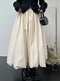 Uniwim Vintage High Waist Slim Mid Length Versatile Cloud Half Puffy Umbrella Skirts Women's Bottom 2024 Spring Autumn