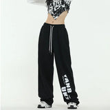 Uniwim American Star Print Women Oversized Pants High Waist Loose Casual Sports Pants for Women Spring Summer Thin Woman Trouser Y2K