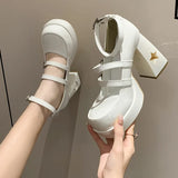 Uniwim  10cm taller Mary Jane shoes for women Spring and Autumn Star Moon niche sweet cool spicy girl punk high heels Lolita shoes