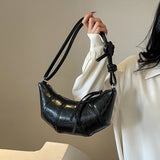 Uniwim Bright Silver Horn Shaped Shoulder Bags Simple Versatile Super Cool Personality Crossbody Bags for Women 2024 Designer New Style