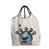 Uniwim Ball Chain Snoopy Embroidered Shopping Bag Cartoon Mickey Mouse Doughnut Snoopy Handbag