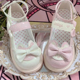 Uniwim Japanese Sweet Lolita Cosplay Girls Shoes Cute Loli Round Head Bear Embroidery Letters Cat Claw Bow Strap Flat Bottom Pu Shoes