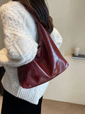 Uniwim Large Capacity Red Bag For Women 2024 New Retro Texture Single Shoulder Tote Bags Fashion Versatile Casual Ladies Handbags