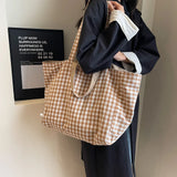 Uniwim Two Side Available Design Canvas Women's Bag Large Eco Bag Korean Shoulder Shopper Bag Foldable Messenger Bag Y2K Handbag Travel