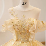 Uniwim The new colored yarn yellow evening dress sweet gorgeous costume elegant pompous skirt