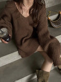 Uniwim French Fashion Retro Sweater Knitted Dress for Women's Autumn New Style Loose and Spicy Girl Maillard Temperament Dresses