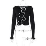 Uniwim Autumn Long Sleeve Slim Tie Front Tops Elegant Long Sleeve Basic Ruffles Blouse Shirts Short Coquette Clothes