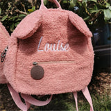 Uniwim Cute Bear Plush Backpack Embroidered Name Autumn Winter Kids Outdoor Shoulder Bags Custom Personalized Children's Gift Bags