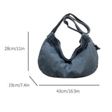 Uniwim Large Denim Women's Bag New Jeans Messenger Bag Y2K Canvas Shoulder Cross Bag Campus Eco Bag Korean Shopper Hobos Female Handbag