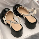 Uniwim Mary Janes Platform Shoes Summer Buckle Bow Round Toe Sweet Casual Shoes Lolita Hollow Fairy Elegant Sandals Woman Shoes