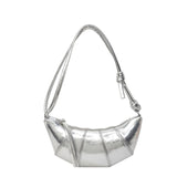 Uniwim Bright Silver Horn Shaped Shoulder Bags Simple Versatile Super Cool Personality Crossbody Bags for Women 2024 Designer New Style