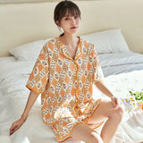 Uniwim Spring Cardigan Lapels Nightwear Girls Young Women's Pajama Sets Pyjamas Loose Sleepwear Female Loungewear Pijama Mujer Homewear