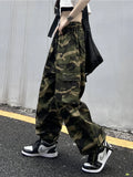 American Vintage Camouflage Cargo Pants Women Summer New Streetwear Loose Straight Wide Leg Trousers Woman