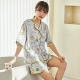 Uniwim Spring Cardigan Lapels Nightwear Girls Young Women's Pajama Sets Pyjamas Loose Sleepwear Female Loungewear Pijama Mujer Homewear