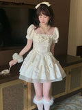 Uniwim Summer Sexy Princess Kawaii Dress Women Lace Japanese Lolita Party Mini Dress Female Korean Fashion Sweet Designer Dress 2