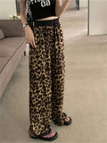 Uniwim Summer Leopard Trousers Women Straight Casual Printed Animal 2024 Slim Chic Loose All Match Vintage Daily Fashion Pants