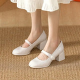 Uniwim French Style Ladies Lolita Sweet Fashion Women A Word Strap Shoes Retro Pumps Casual Summer Marry Janes Round Toe Shoes