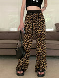 Uniwim Summer Leopard Trousers Women Straight Casual Printed Animal 2024 Slim Chic Loose All Match Vintage Daily Fashion Pants