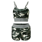 Uniwim Camouflage Tankini Women Summer Bikinis Set Split Swimsuit Camis Top High Waist Boyshorts Beach Swimming Suit Swimwear Biquini