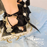 Uniwim Sexy Lady Summer Black Strap Lace Bowknot Victoria Lolita Shoes Gothic Cool Girls Pointed Sandals High Heel Cosplay Lolita Shoes