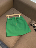 Uniwim Stylish High Quality All Match High Waisted Patchwork Women Fashion Solid Office A-line Mini Skirt