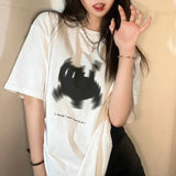 Uniwim Summer Aesthetic Print Short Sleeve T-shirts Basic Streetwear Tops Y2k Women Casual Harajuku Gothic O Neck Tees Clothing