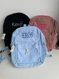 Uniwim Kids Backpack, Embroidered Corduroy Backpack,Back to School, Kid name backpack,school bag college,toddler,with name