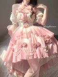 Uniwim Gradient powder cutout front short after gorgeous sweet lolita Lolita Heavy heavy train princess dress