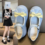 Uniwim Original Lolita Shoes Cute Women's Shoes Round Toe Leather Shoes Bow Big Toe Shoes Japanese Lolita Single Shoes