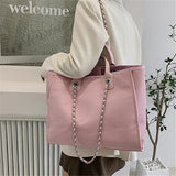 Uniwim Large Capacity Women Canvas Handbags High Quality Ladies Chain Shoulder Travel Bag Fashion Designer Female Tote Messenger Bags