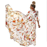 Uniwim Spring Summer Vintage Flower Floral Print Maxi Dress Office Lady Fashion Elegant Long Sleeve O-neck Dresses For Women 2024