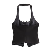 Uniwim 2024  Women's Bow Halter Neck Top Official Store Traff Man Woman Clothing Y2k Clothes Corset Tanks