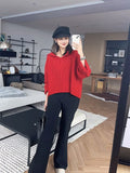 Uniwim Korean style Long Sleeve Sweater Autumn Winter New Hooede Womens Clothing Pullover Tops Warm Fashion Women Knitwears