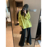 Uniwim High Quality Hot Selling Wool Round Neck Sweater Women 2024 New Soft Loose Lazy Gentle Style Knitted Top Winter Clothes Y2k