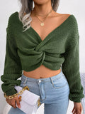 Tossy Knit Twist Pullover Women 2024 Autumn New Fashion Tops Long Sleeve Oversized Sweater High Street Off-Shoulder Knitwear