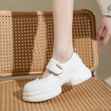 Uniwim Korean version of moccasins Mary Jane shallow mouth single shoes summer new thick sole round head low heel outdoor casual shoes