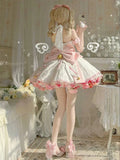 Uniwim Sexy Lolita Pink Maid Dress Japanese Sweet Women Kawaii Dress Role Play Costume Halloween Party Cosplay Anime Kawaii Clothing