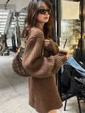 Uniwim French Fashion Retro Sweater Knitted Dress for Women's Autumn New Style Loose and Spicy Girl Maillard Temperament Dresses