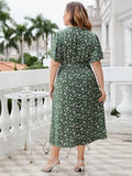 Uniwim Plus Size Summer Midi Dress Women Floral Flower Print Casual Ladies Dresses Fashion Woman Dress 2024 Vestido Mujer