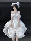 Uniwim Lolita Wedding Dress High-Grade Adult Ceremony Tube Top Birthday Little Dress Slimming Princess Trailing Pettiskirt